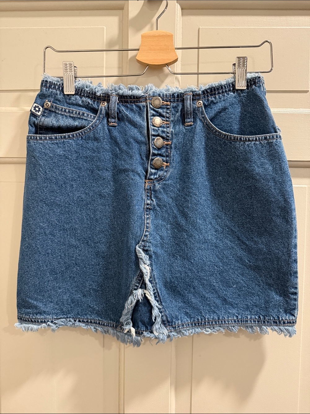 Vintage Carter's Girl's Watch the Wear Button-Fly (Snap) Denim Skirt Size 14/16